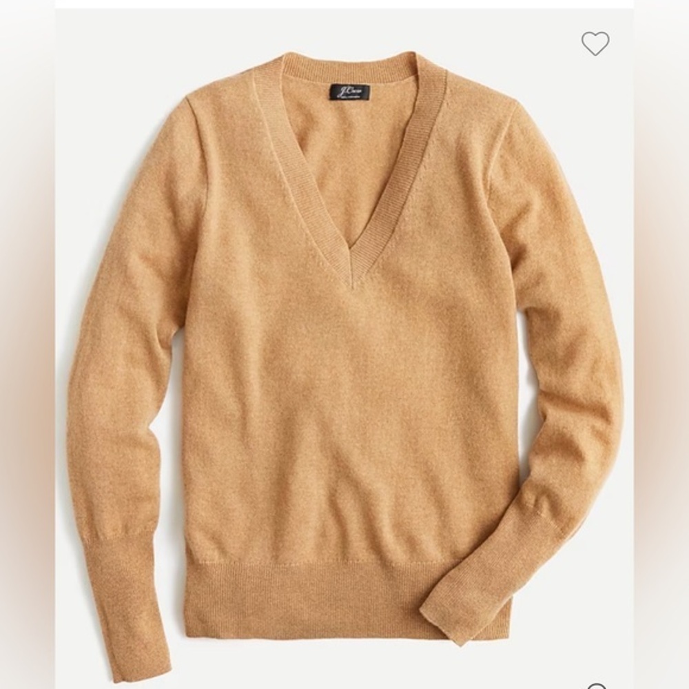 J. Crew Preppy Light Academia Cashmere V-Neck Sweater M